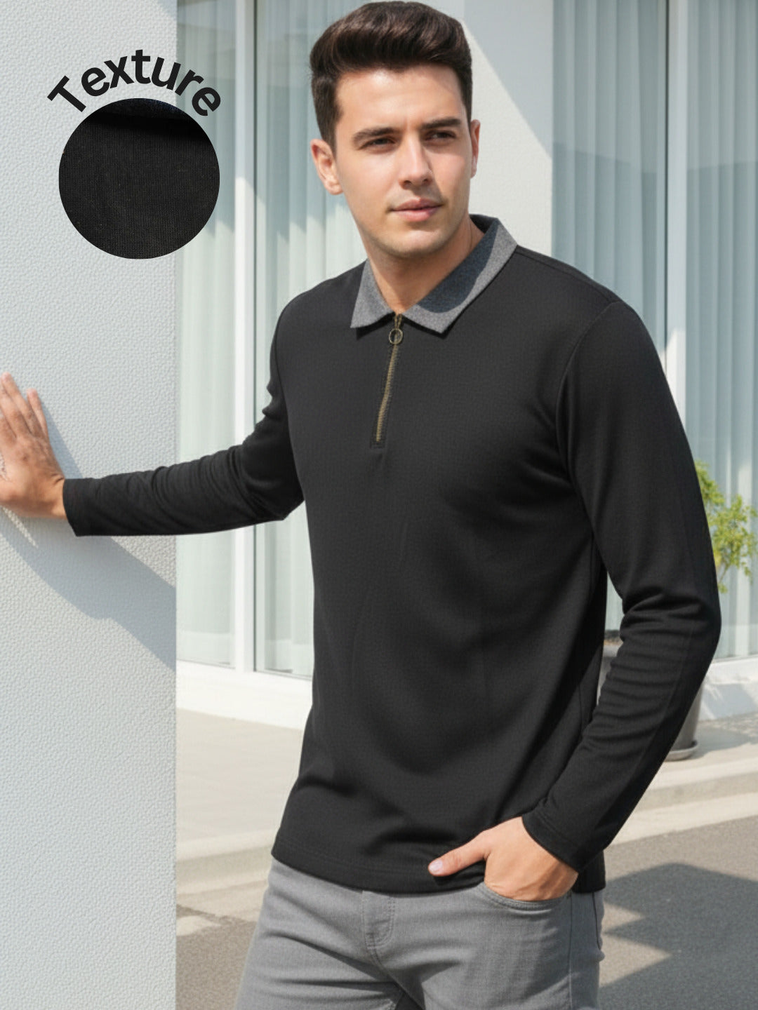 Men Black Semi-Formal Wear T-Shirt
