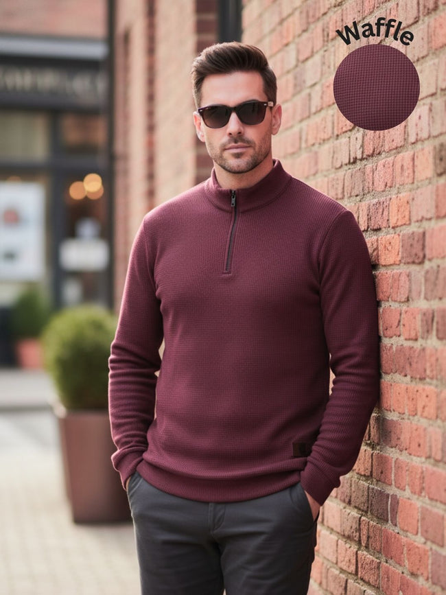 Men Wine Polo Neck T-Shirt