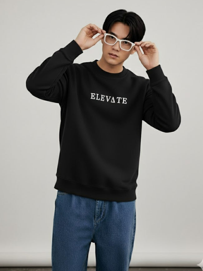 Men Black Printed Sweatshirt