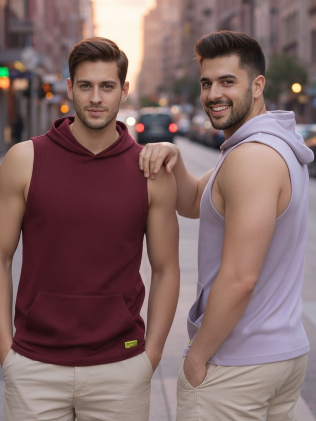 Men Maroon & Purple T-Shirt Vest Pack of 2