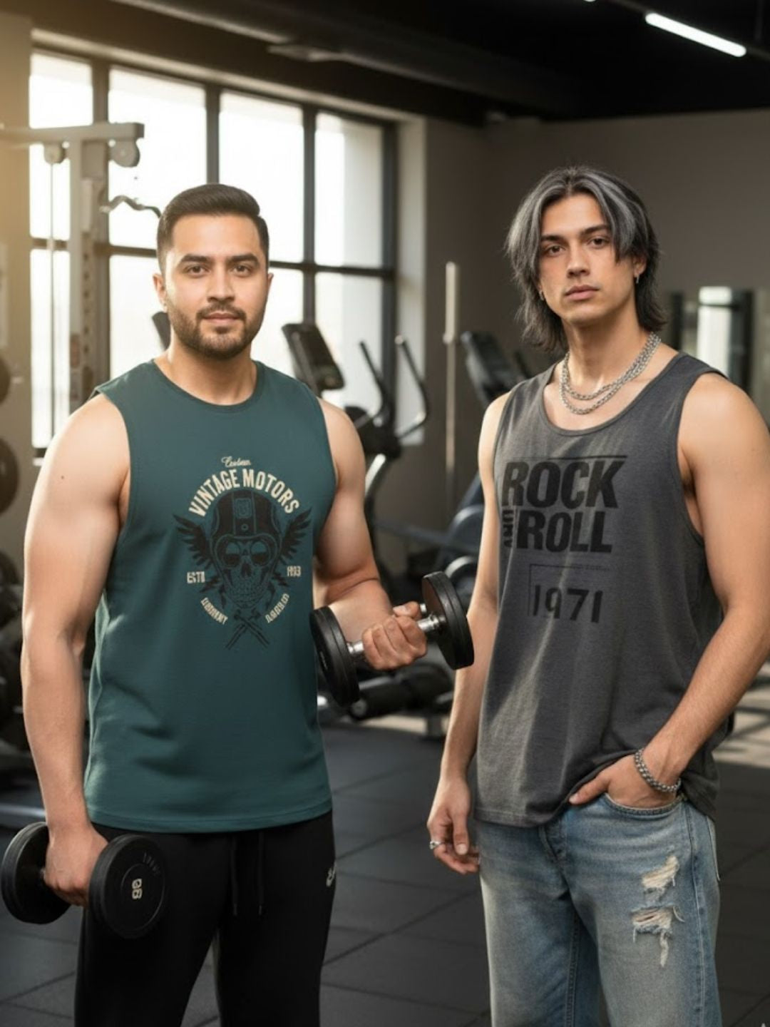 Men Multi Gym Vest T-Shirt Pack Of 2