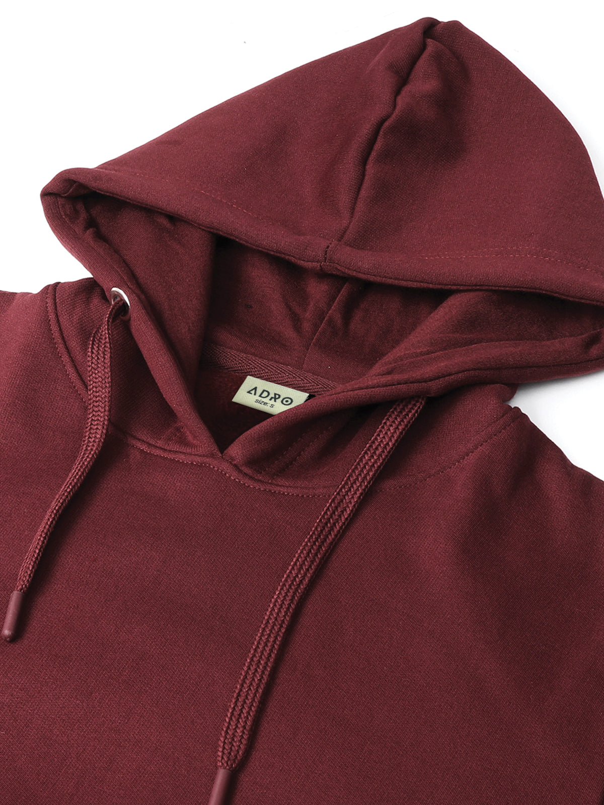 Men Maroon Cotton Fleece Hoodie