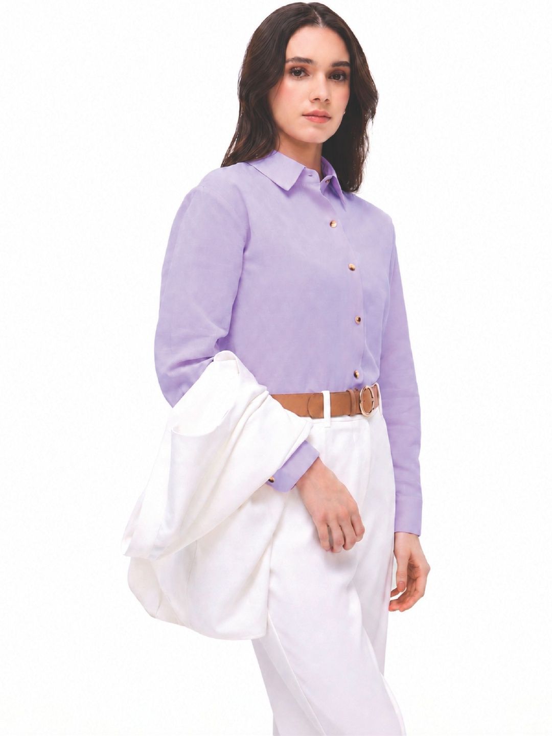 Women Lavender Formal Shirt