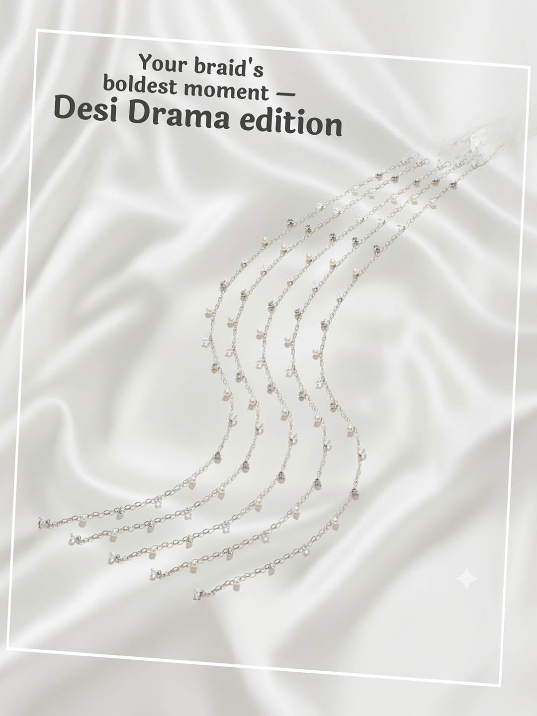 Silver Sitara Crystal & Pearl Tassels - Parandi