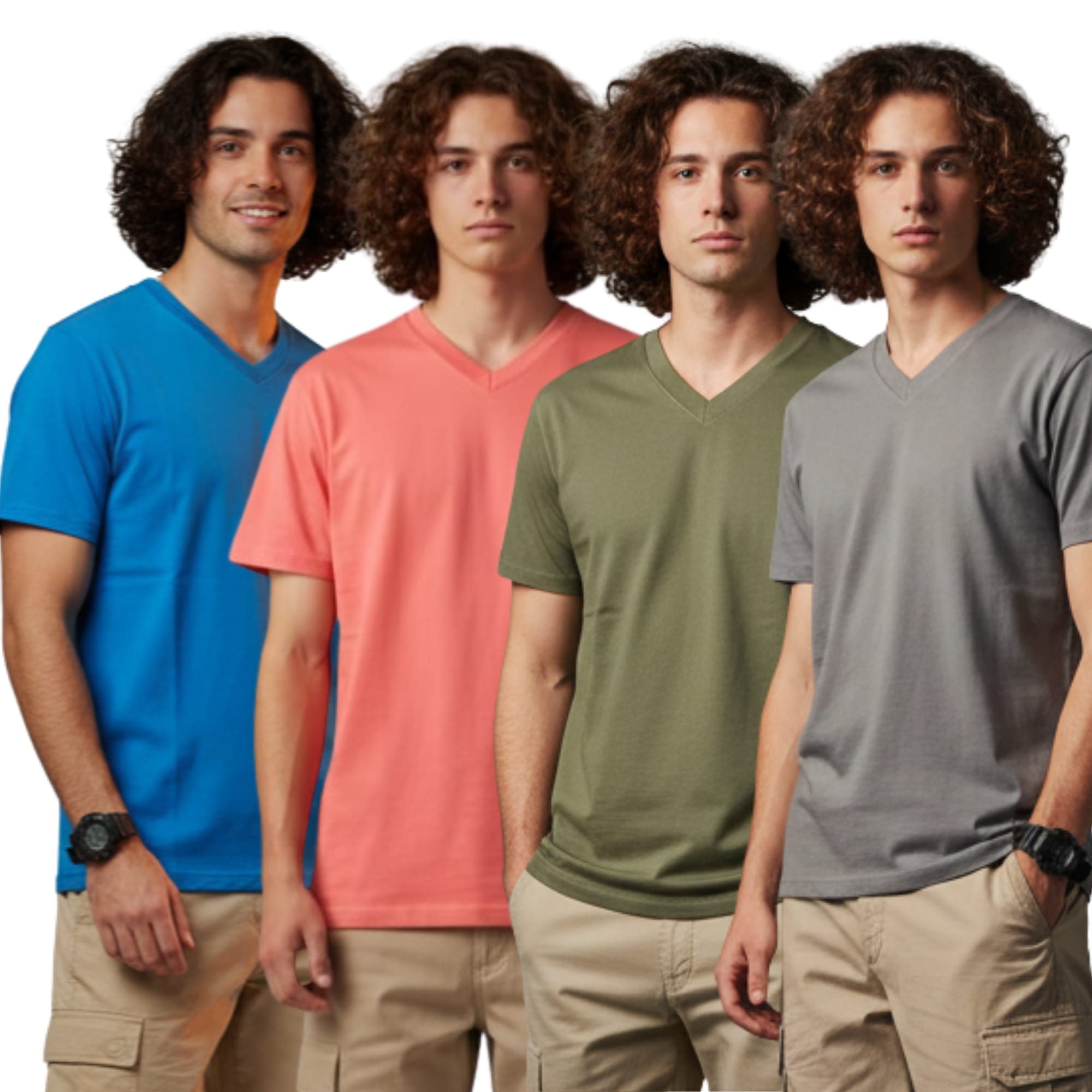 Men Cotton V-Neck T-Shirt Pack of 4