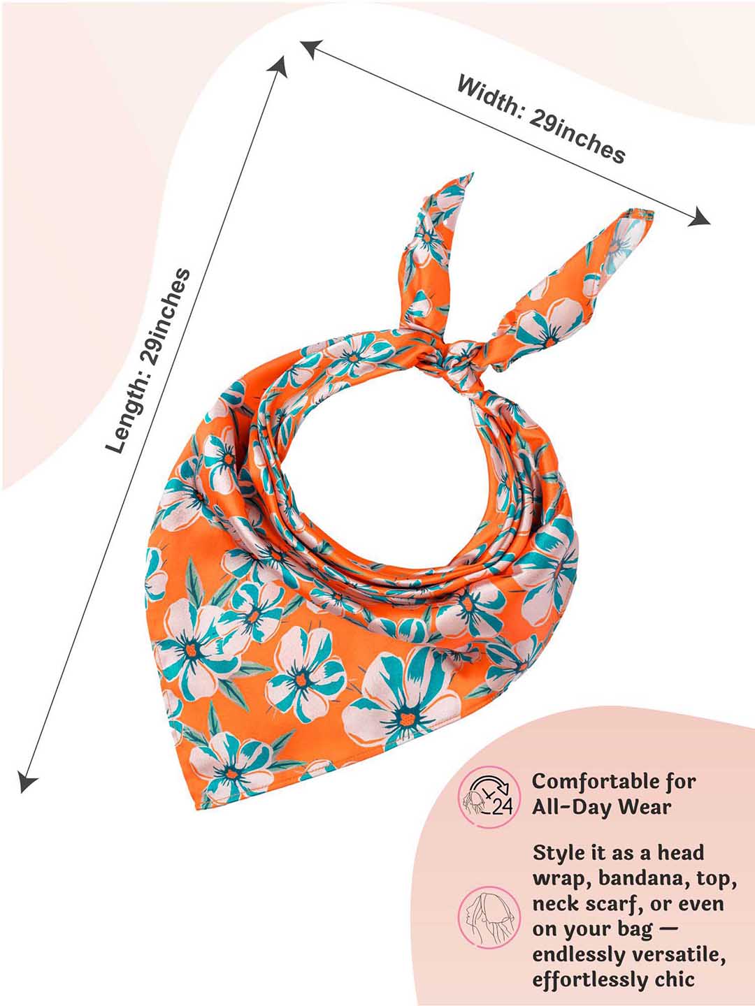 Orange Blossom Bandana Scarf