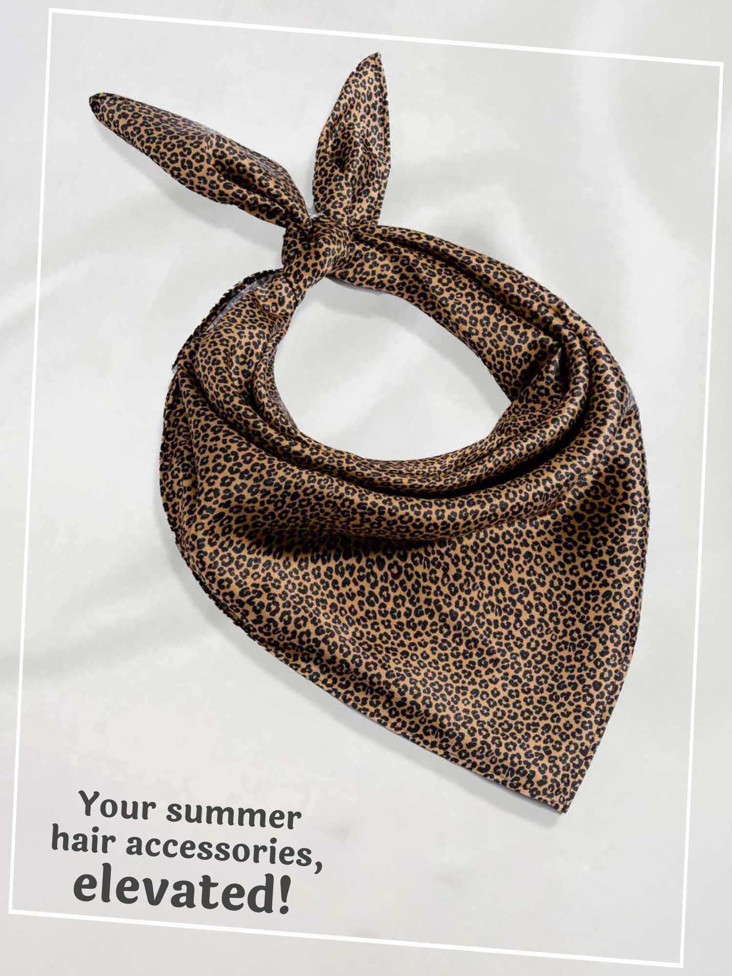 Brown Blossom Bandana Scarf