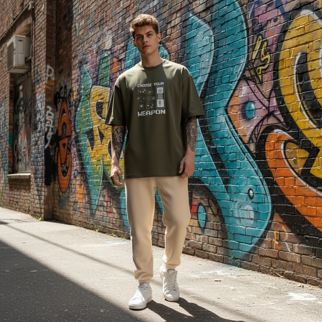 Men Oversized Cotton Printed T-Shirt