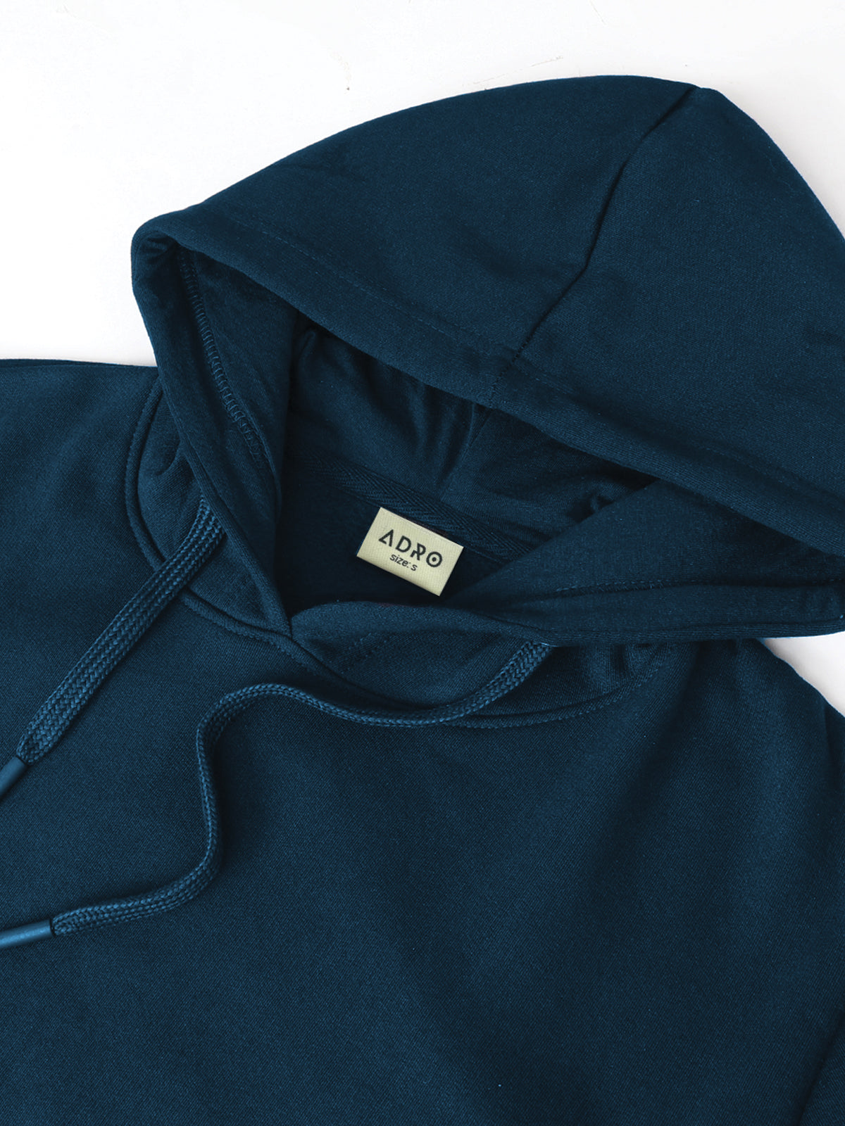 Men Teal Cotton Fleece Hoodie