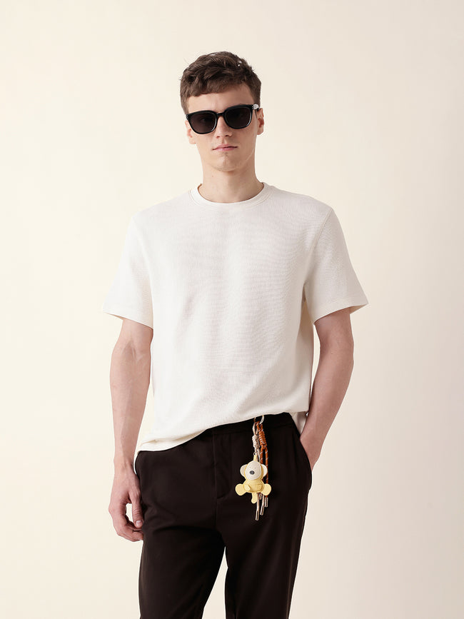 Men White Half Sleeve Regular T-Shirt