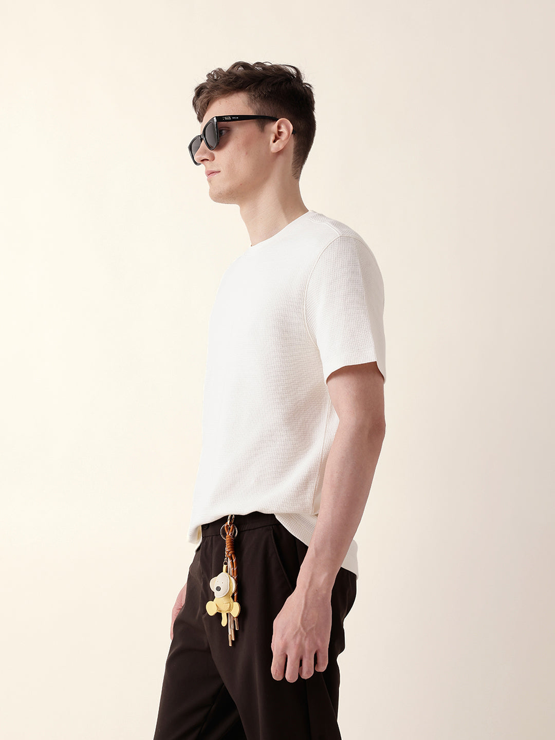 Men White Half Sleeve Regular T-Shirt