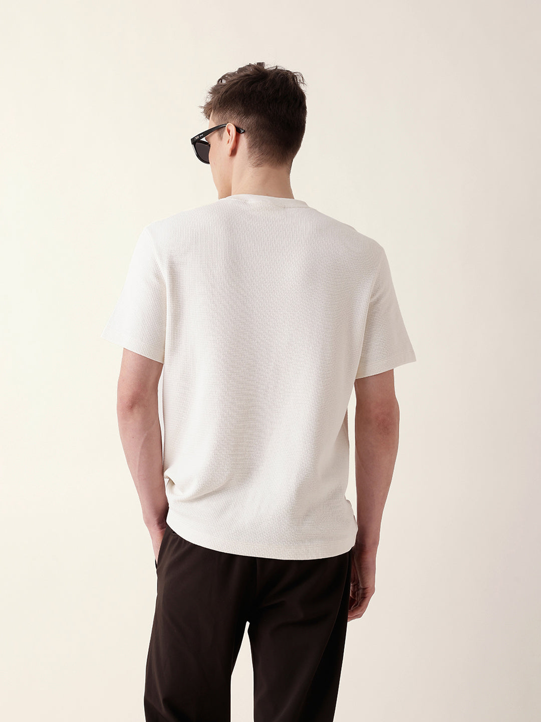 Men White Half Sleeve Regular T-Shirt