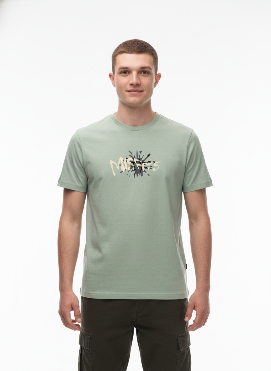 Men Regular Pure Cotton Printed T-Shirt