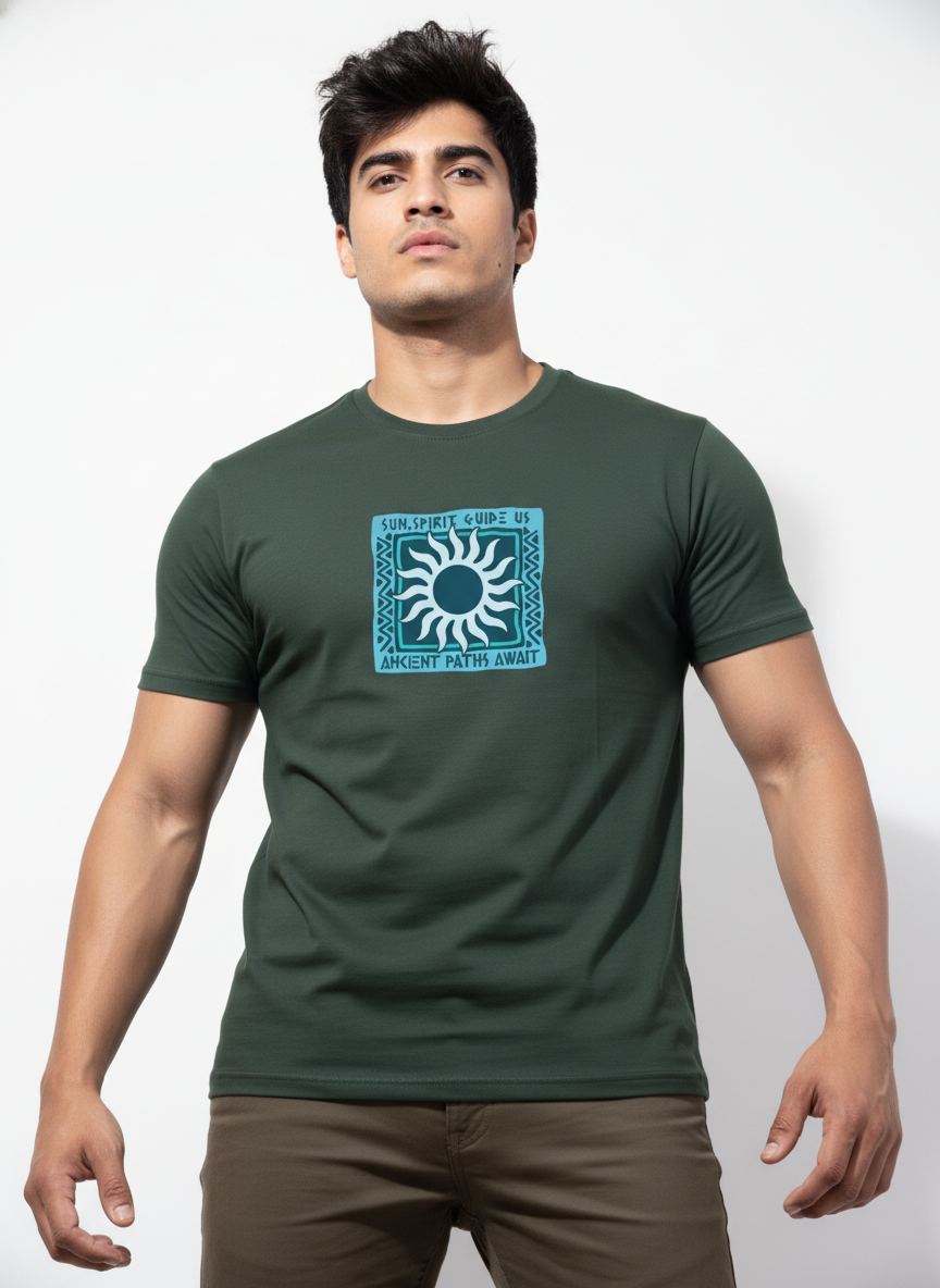 Men Cotton Tribal T-Shirt