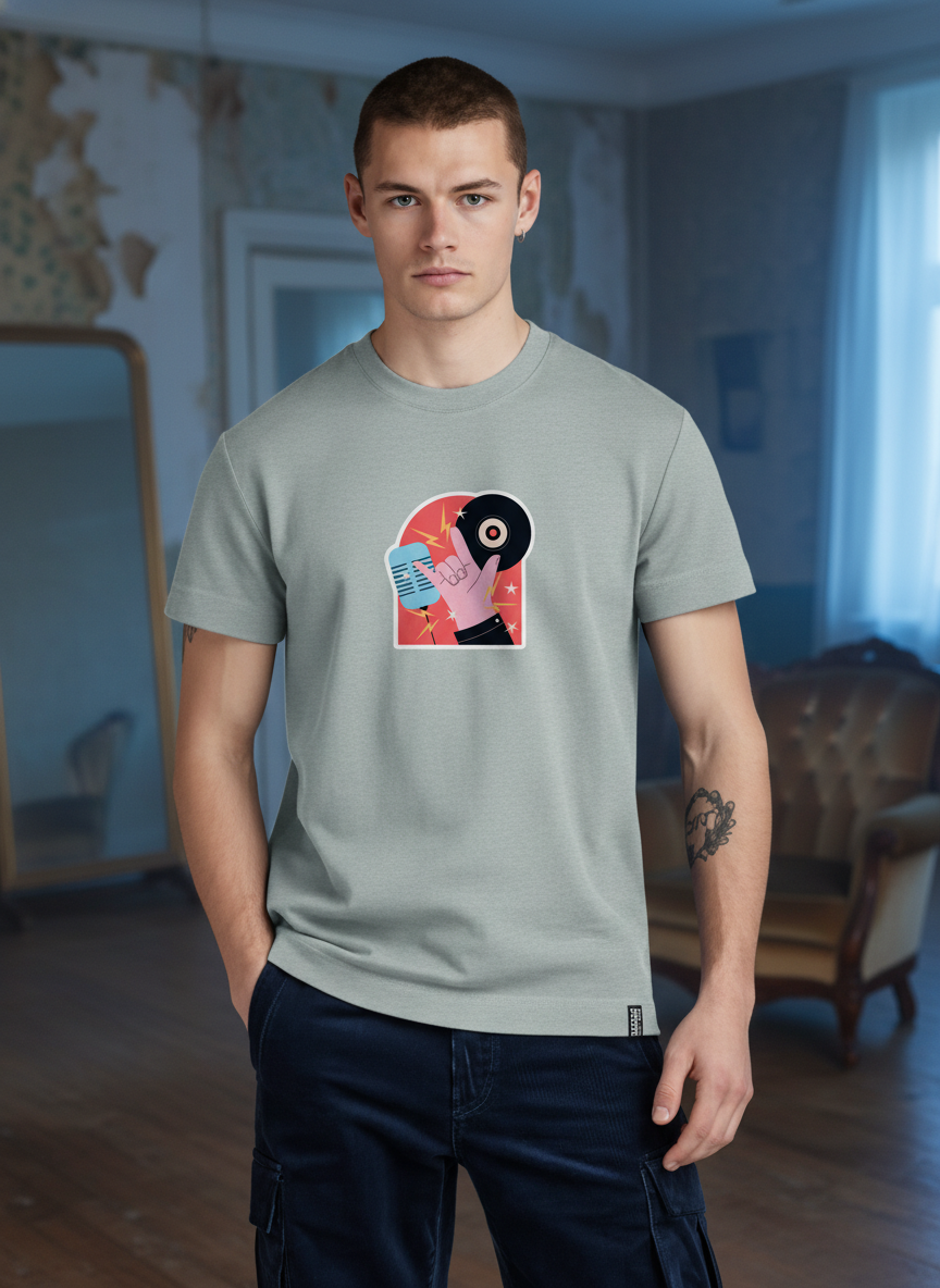 Men Regular Pure Cotton Printed T-Shirt