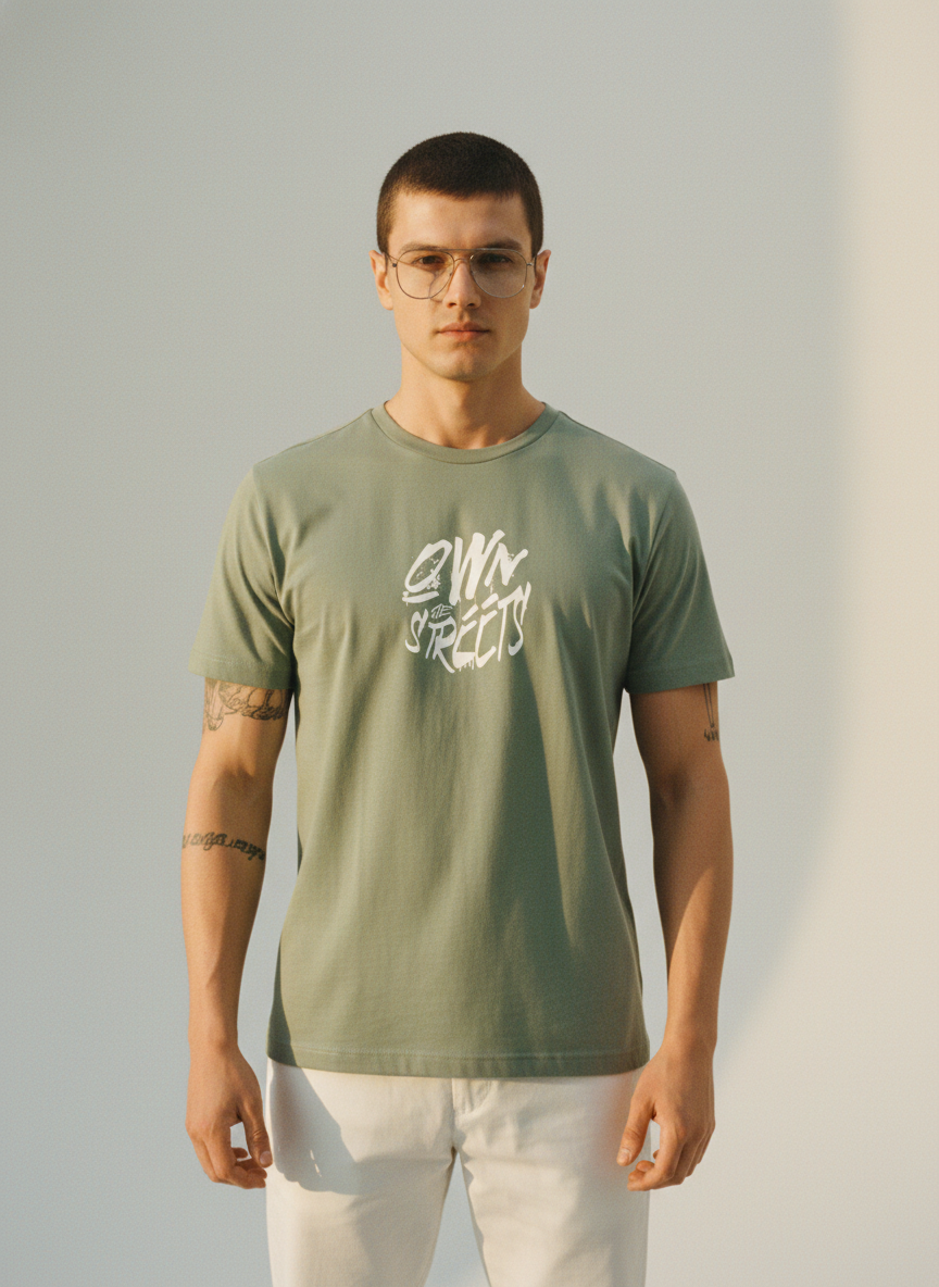 Men Regular Pure Cotton Printed T-Shirt