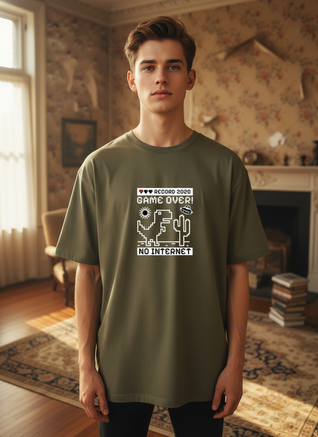 Men Oversized Cotton Printed T-Shirt