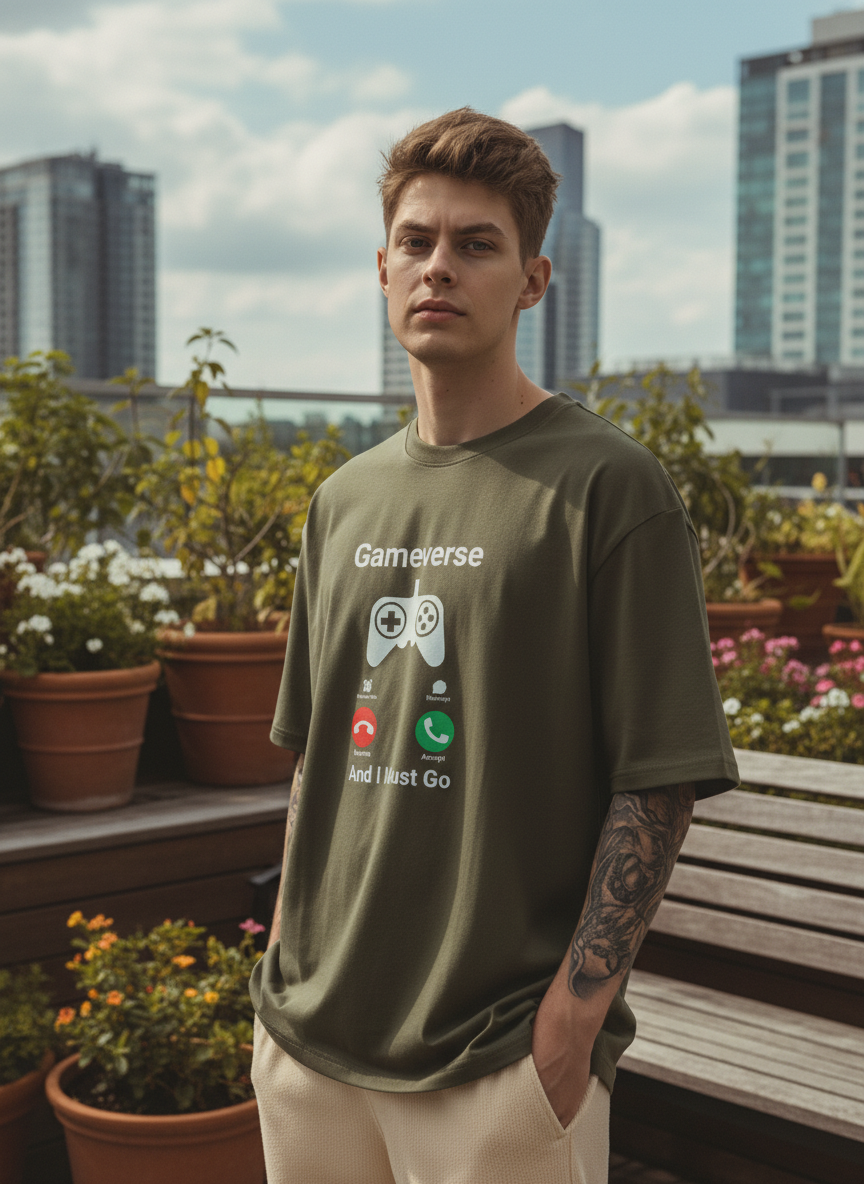 Men Oversized Cotton Printed T-Shirt