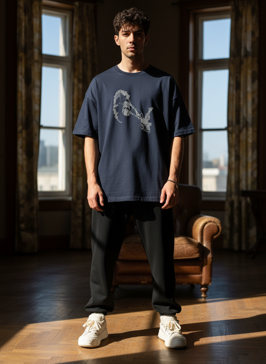 Men Oversized Cotton Printed T-Shirt