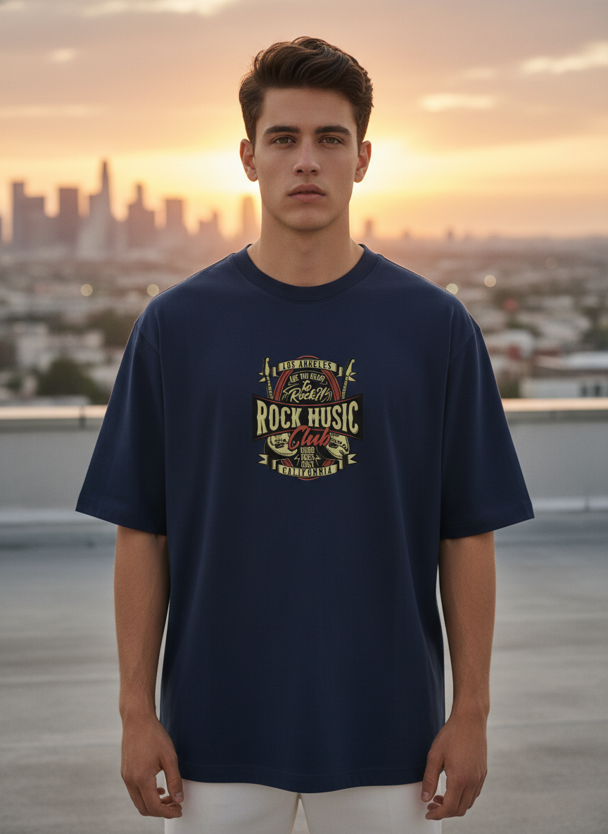 Men Oversized Cotton Printed T-Shirt
