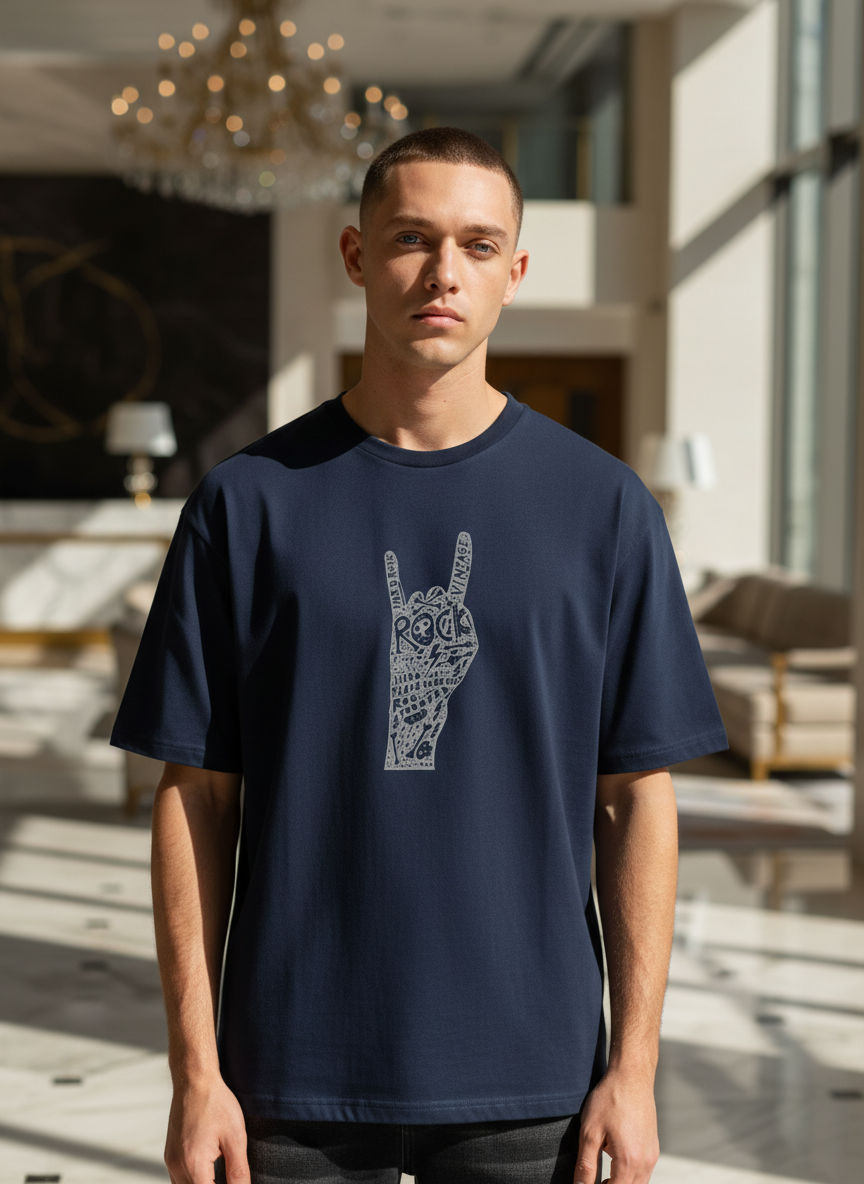 Men Oversized Cotton Printed T-Shirt