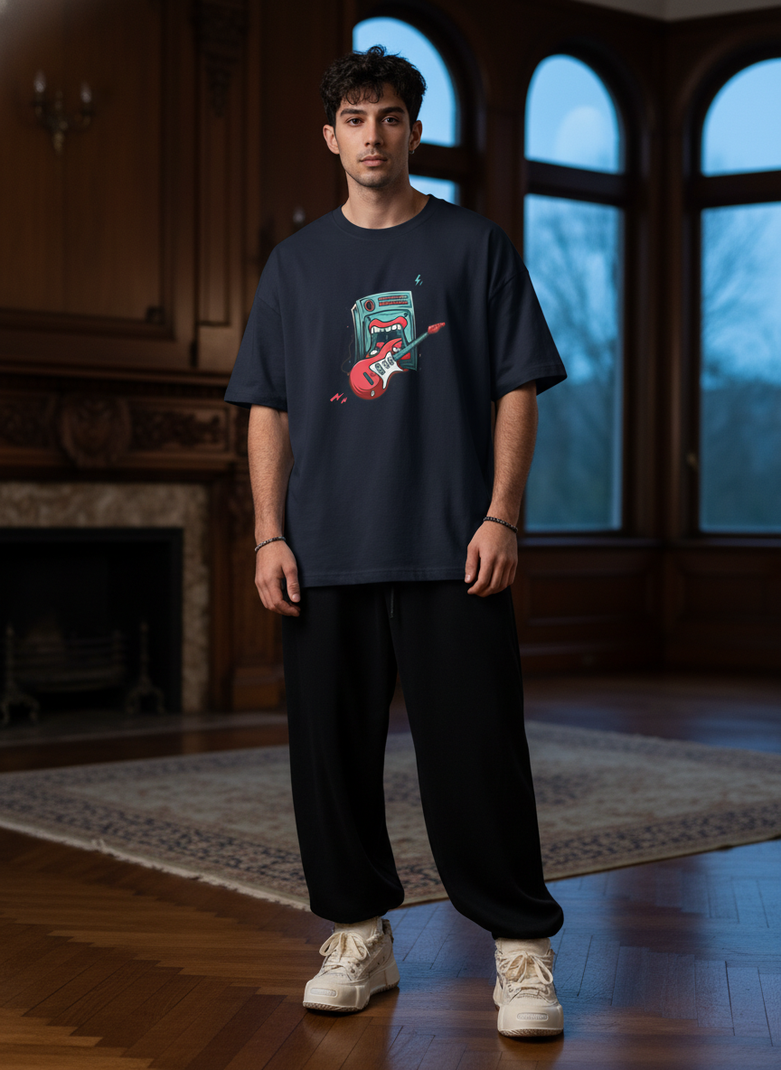 Men Oversized Cotton Printed T-Shirt