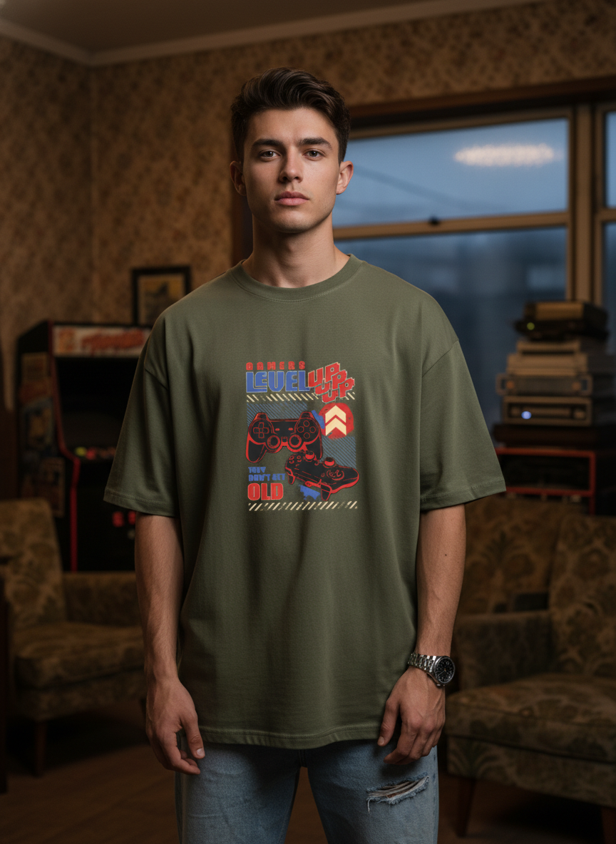 Men Oversized Cotton Printed T-Shirt