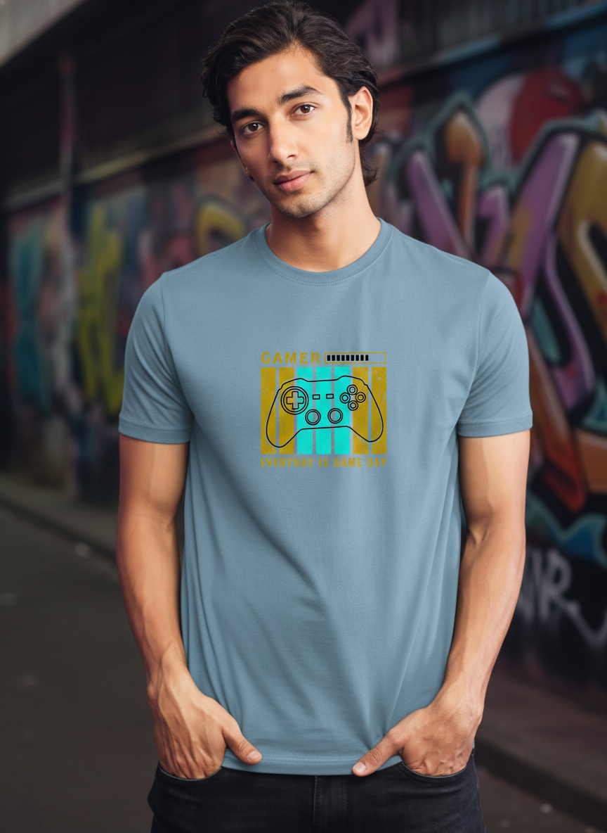 Men Regular Pure Cotton Printed T-Shirt