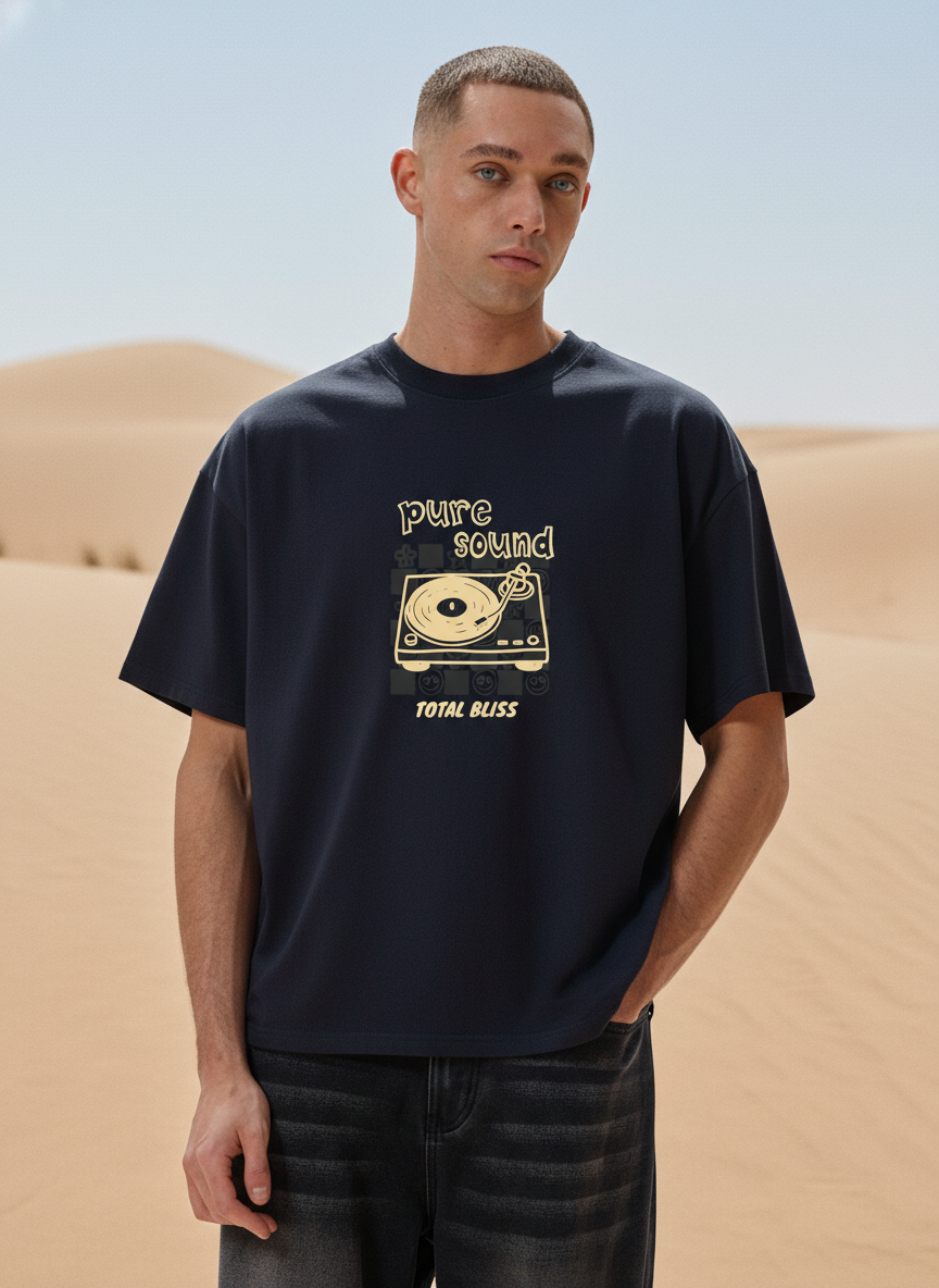 Men Oversized Cotton Printed T-Shirt