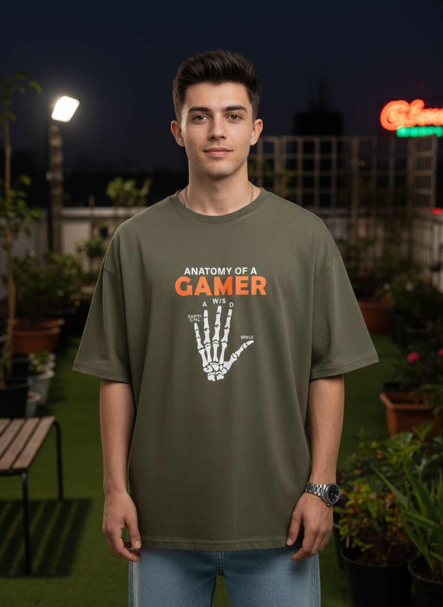 Men Oversized Cotton Printed T-Shirt