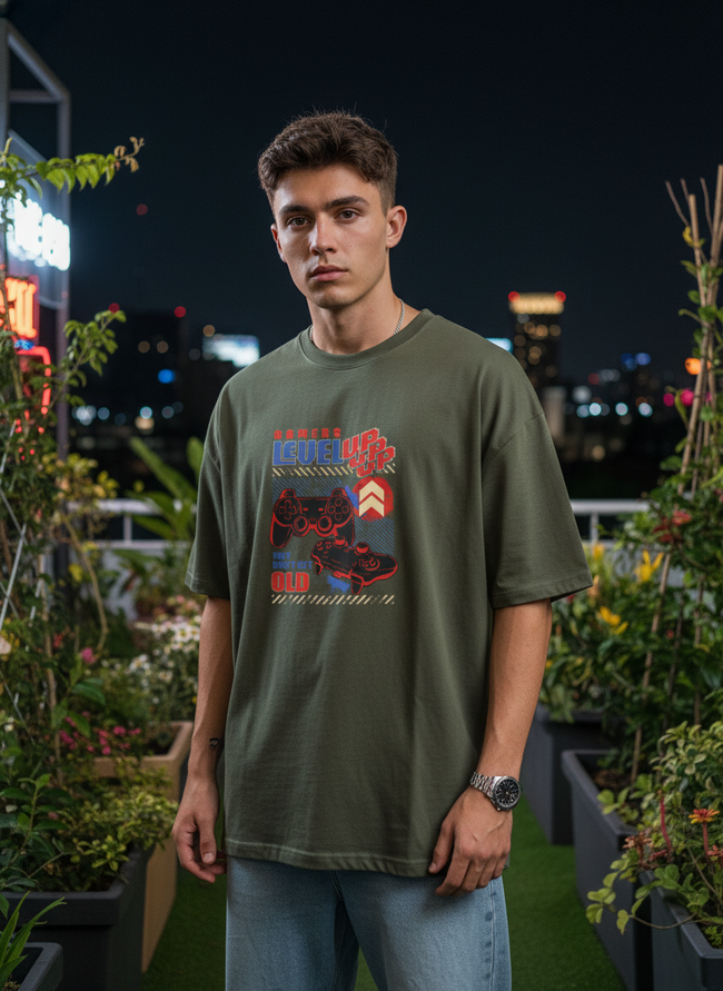 Men Oversized Cotton Printed T-Shirt
