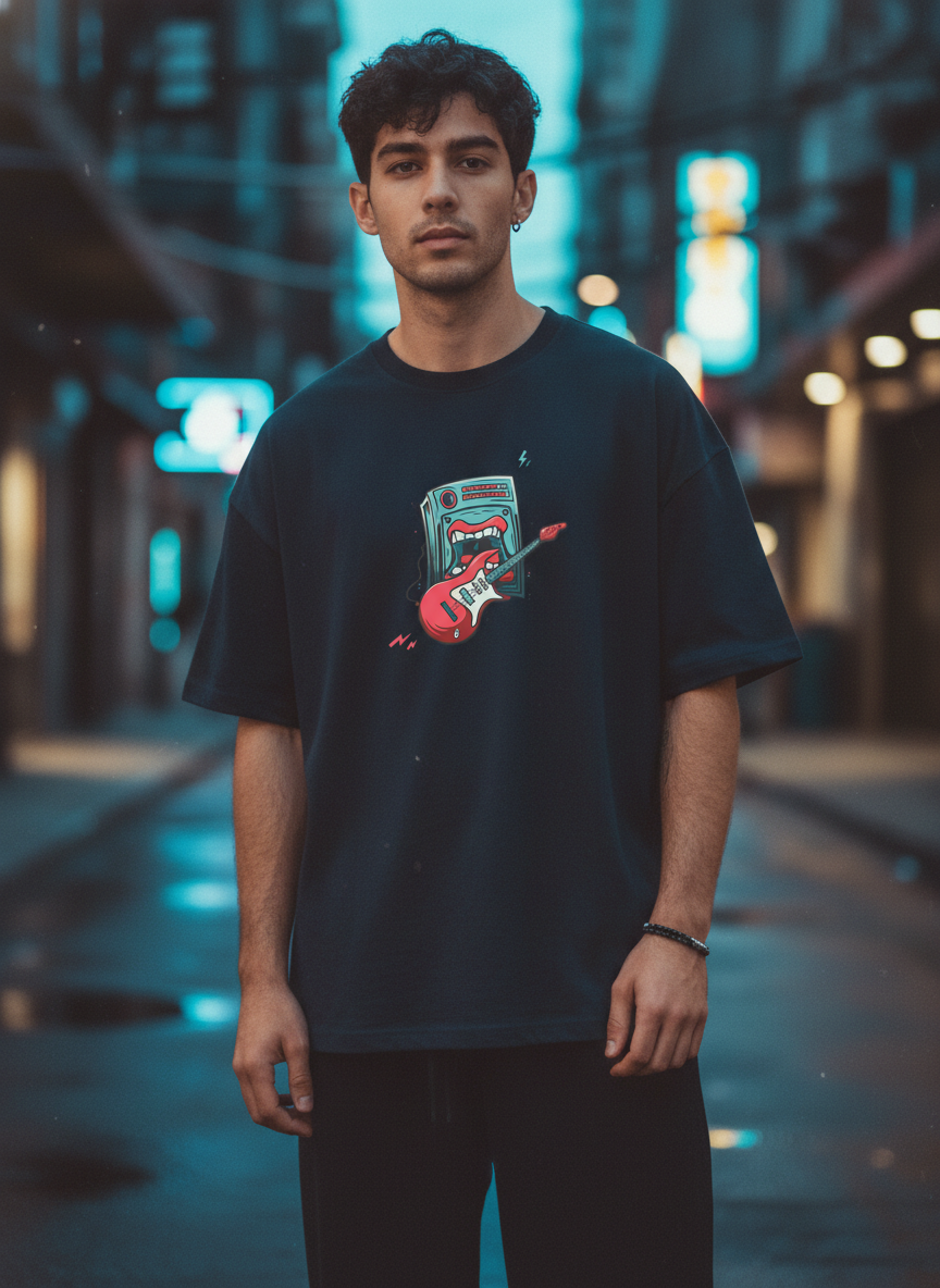 Men Oversized Cotton Printed T-Shirt