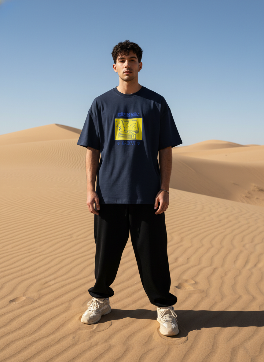 Men Oversized Cotton Printed T-Shirt