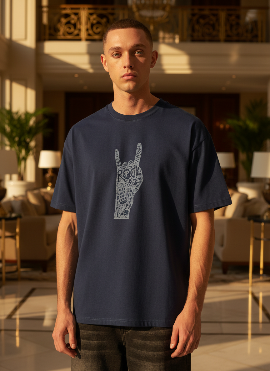 Men Oversized Cotton Printed T-Shirt