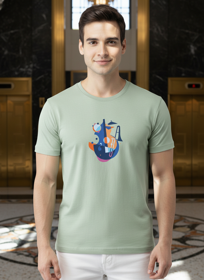Men Regular Pure Cotton Printed T-Shirt