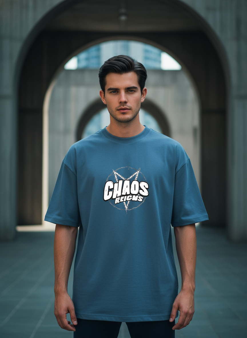 Men Oversized Cotton Printed T-Shirt