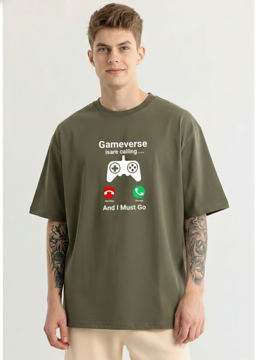 Men Oversized Cotton Printed T-Shirt