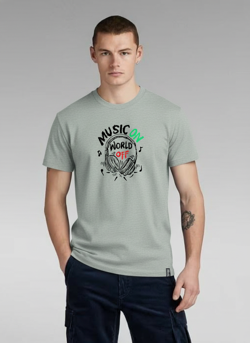 Men Regular Pure Cotton Printed T-Shirt