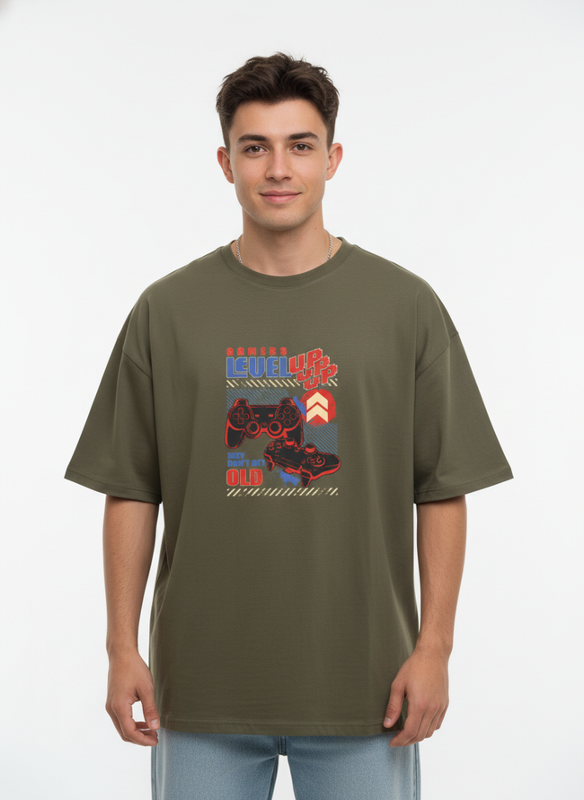Men Oversized Cotton Printed T-Shirt