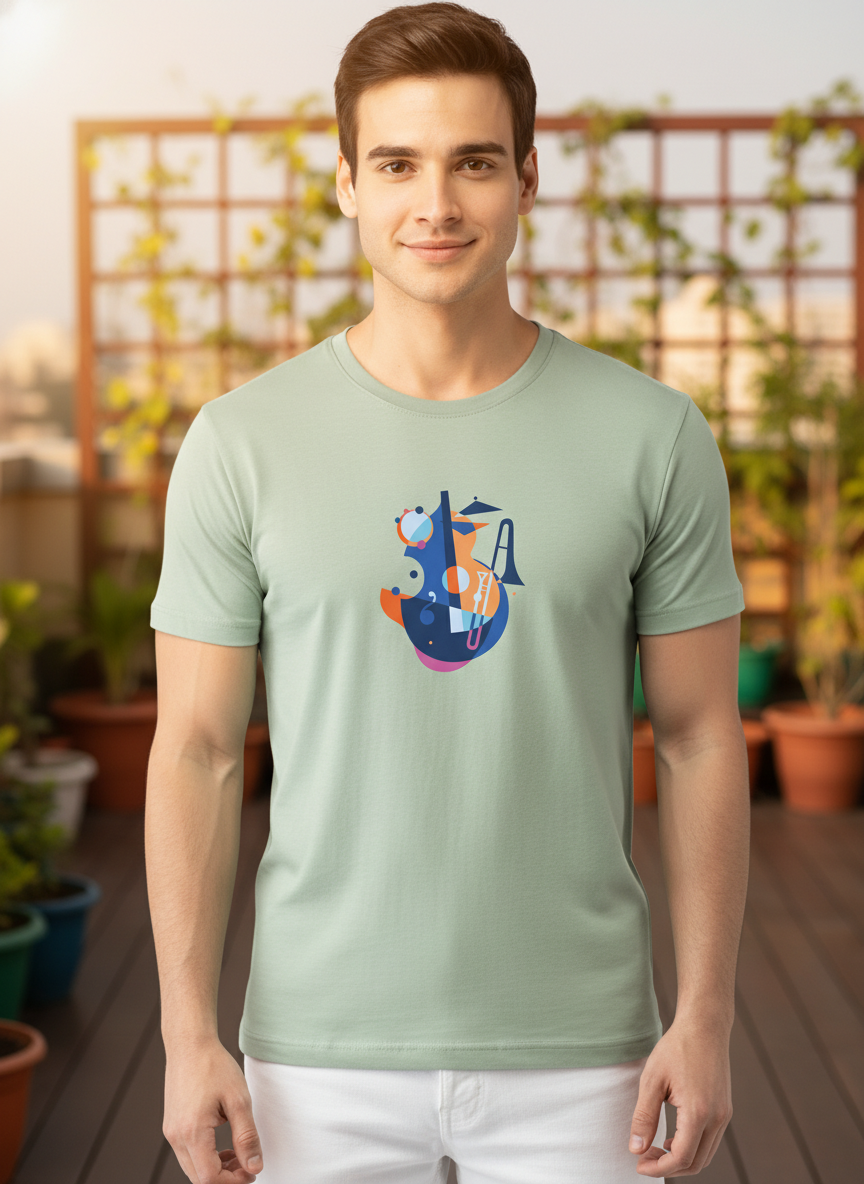Men Regular Pure Cotton Printed T-Shirt