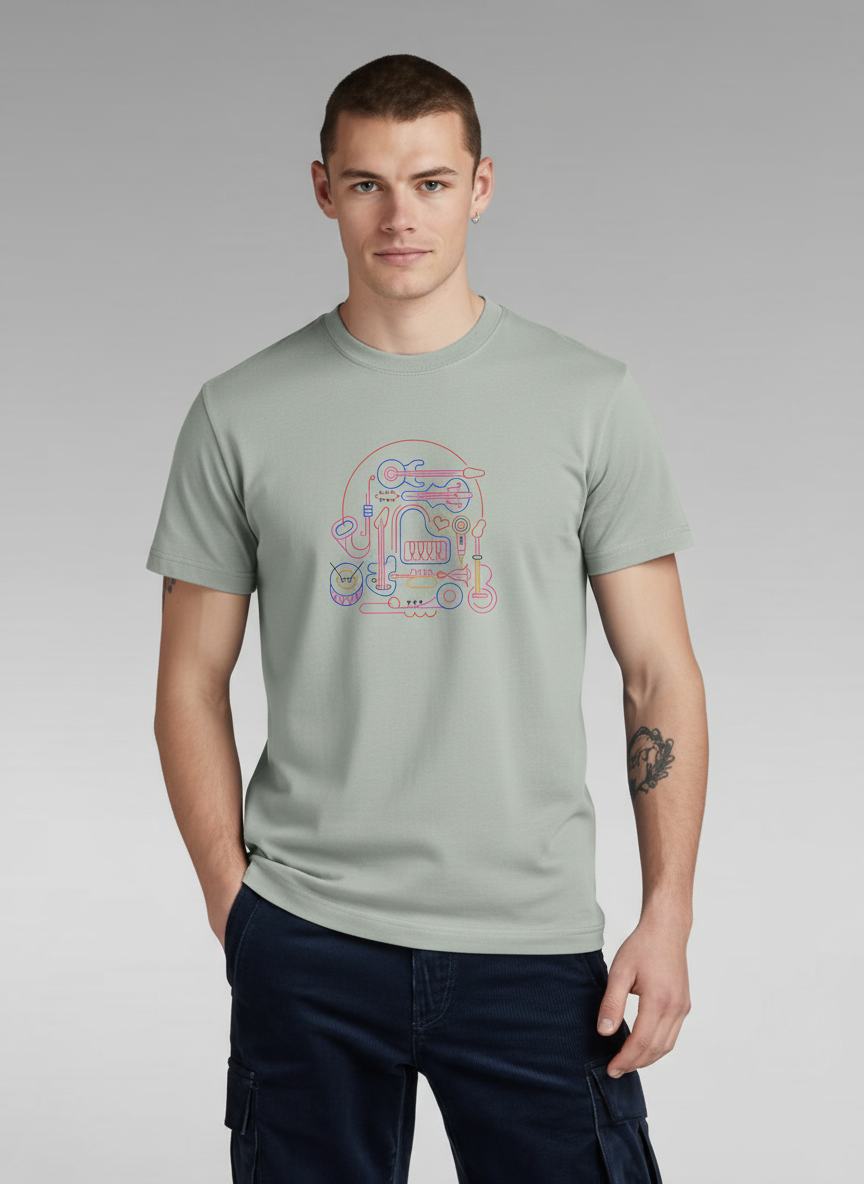 Men Regular Pure Cotton Printed T-Shirt
