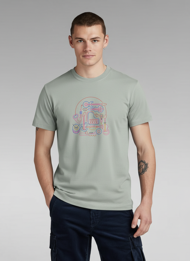 Men Regular Pure Cotton Printed T-Shirt