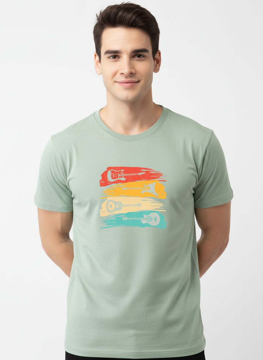 Men Regular Pure Cotton Printed T-Shirt