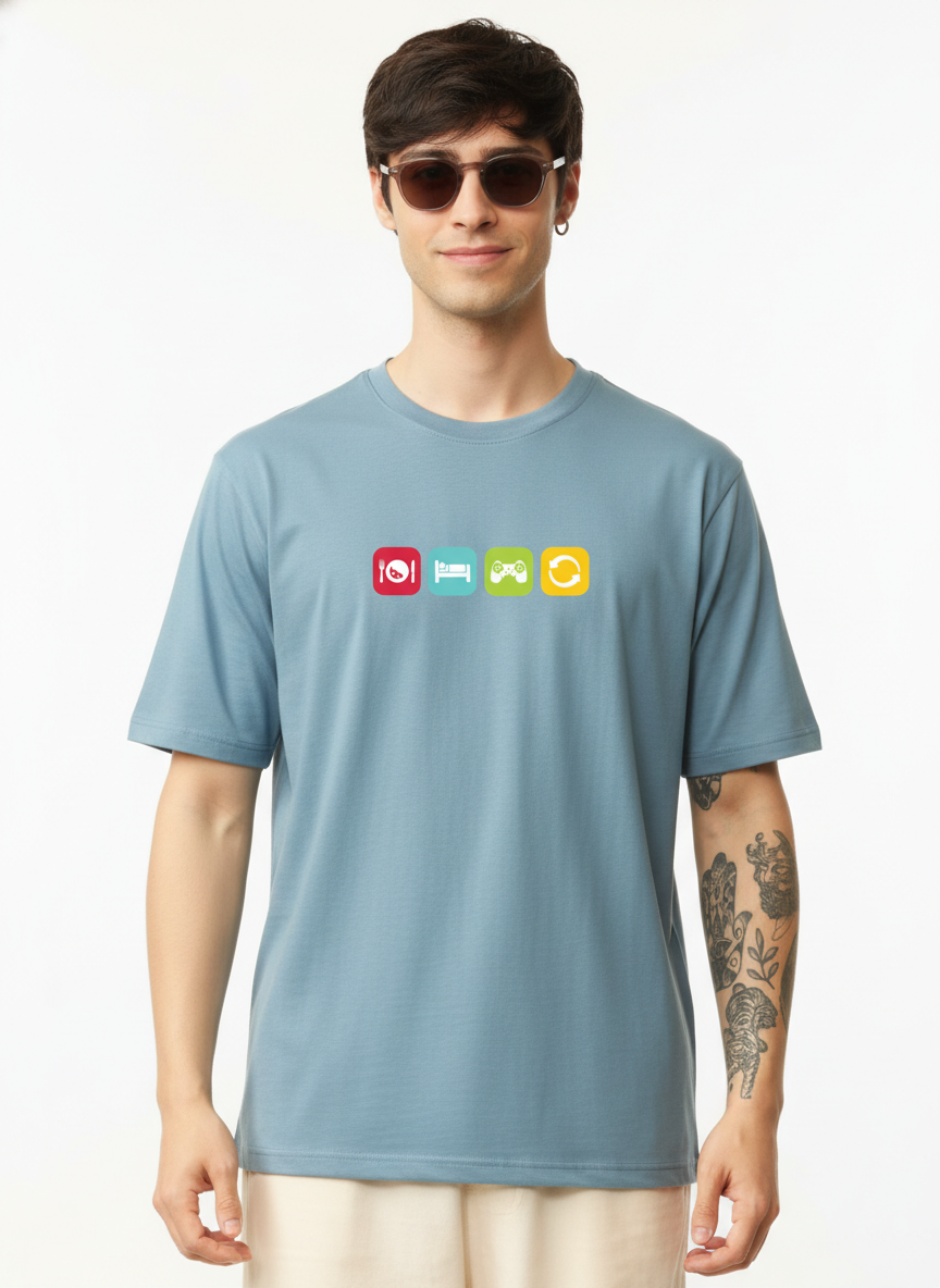 Men Regular Pure Cotton Printed T-Shirt