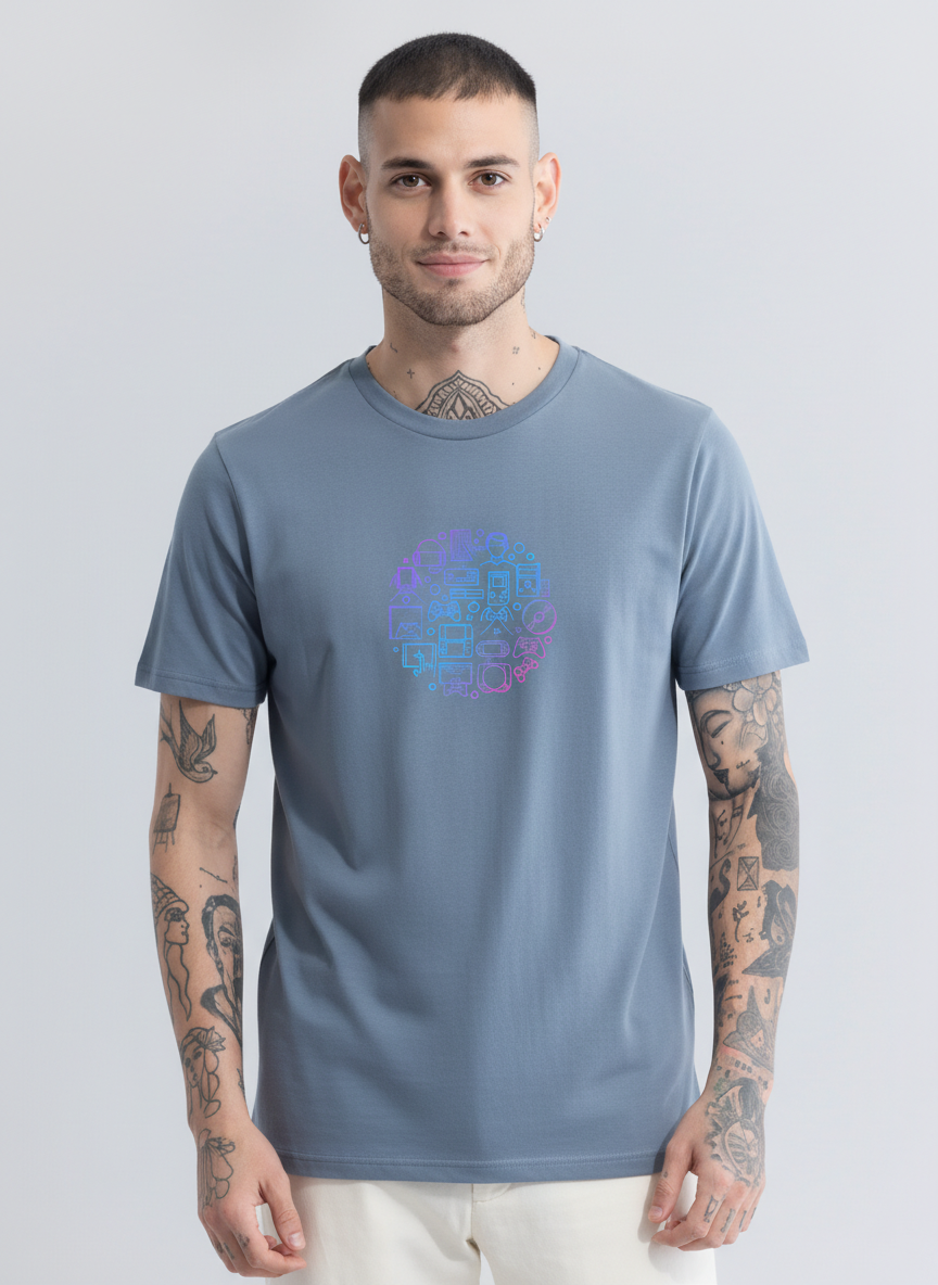 Men Regular Pure Cotton Printed T-Shirt