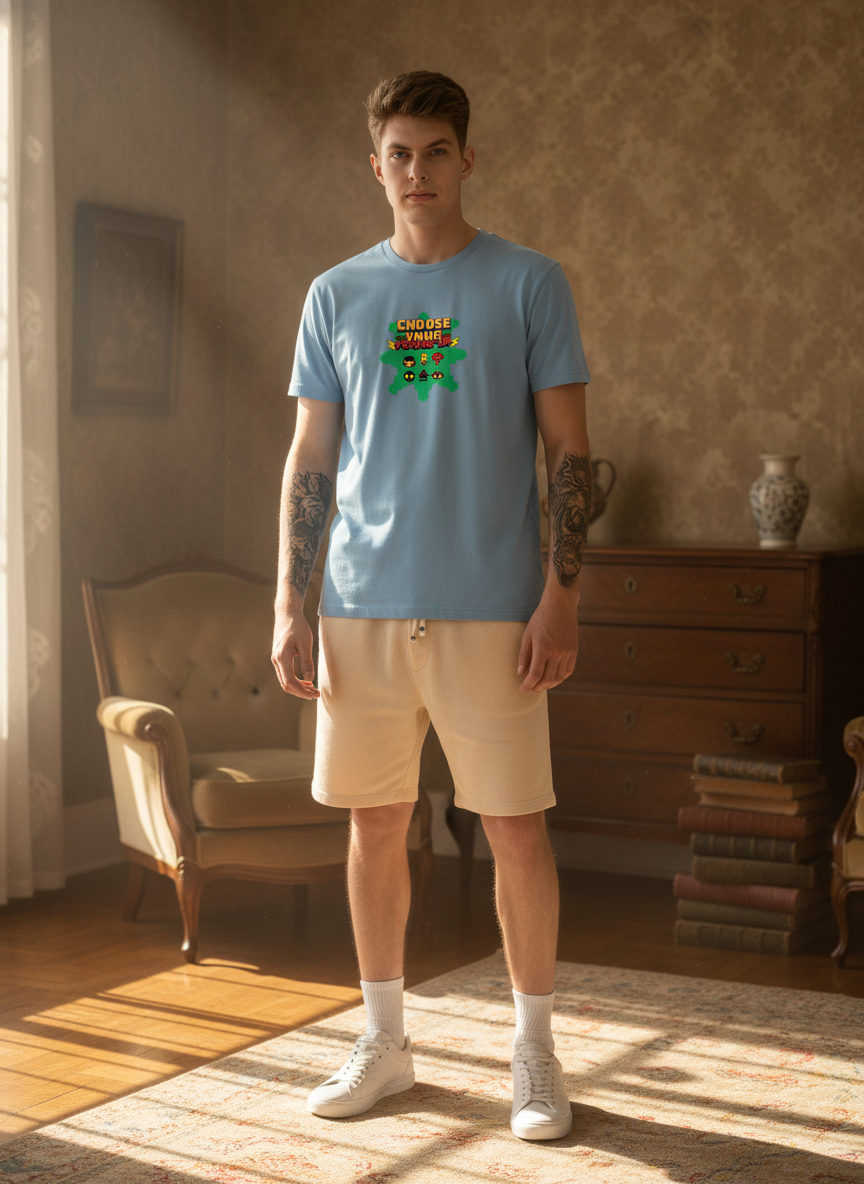 Men Regular Pure Cotton Printed T-Shirt