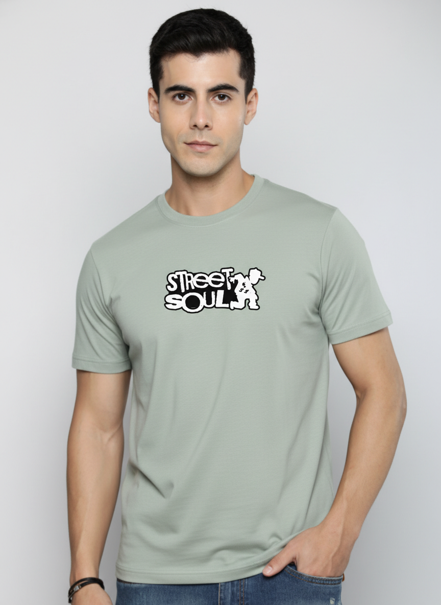 Men Regular Pure Cotton Printed T-Shirt