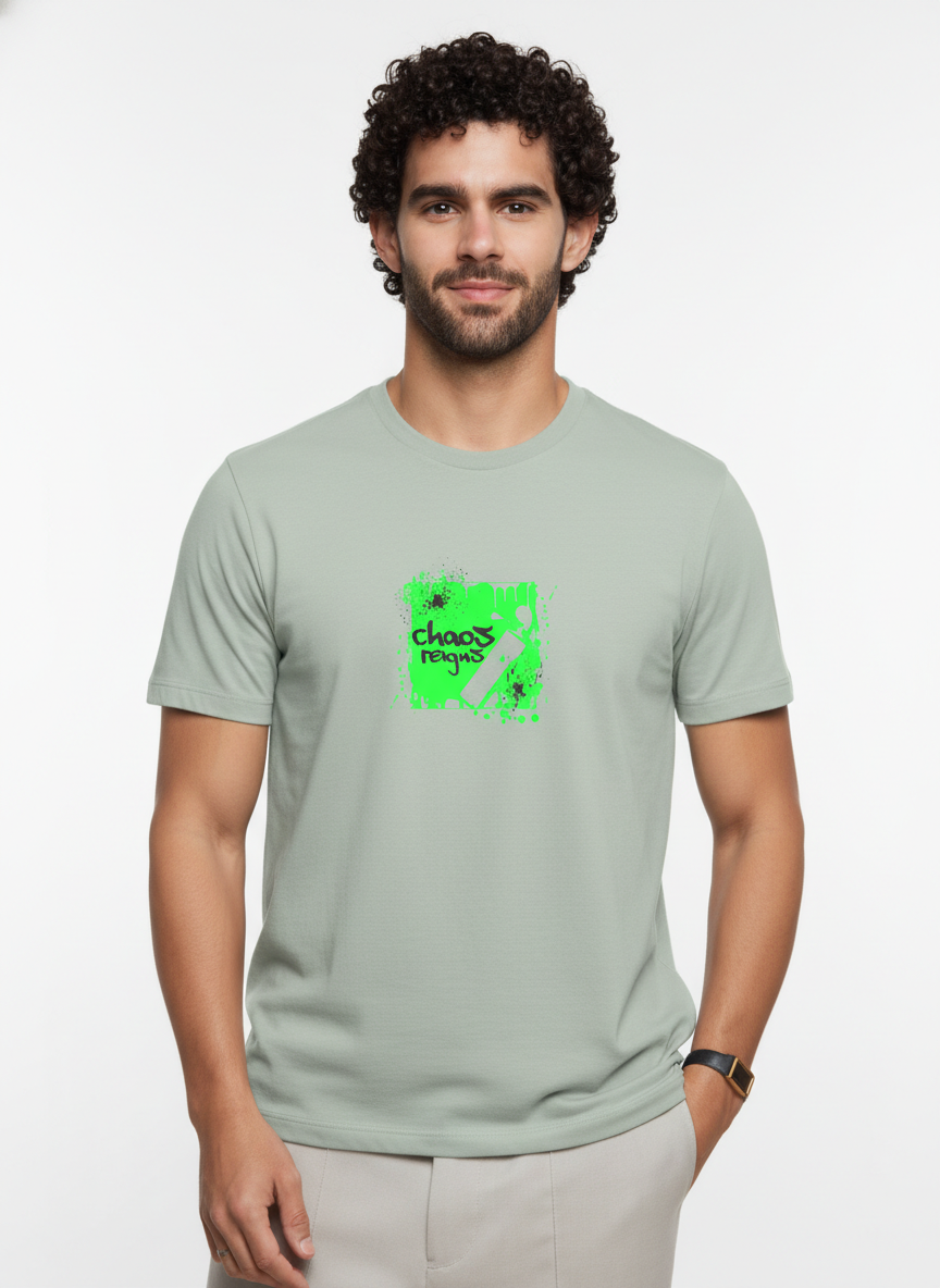 Men Regular Pure Cotton Printed T-Shirt