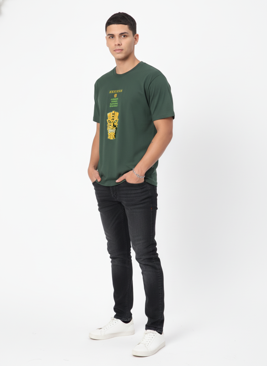 Men Cotton Tribal T-Shirt