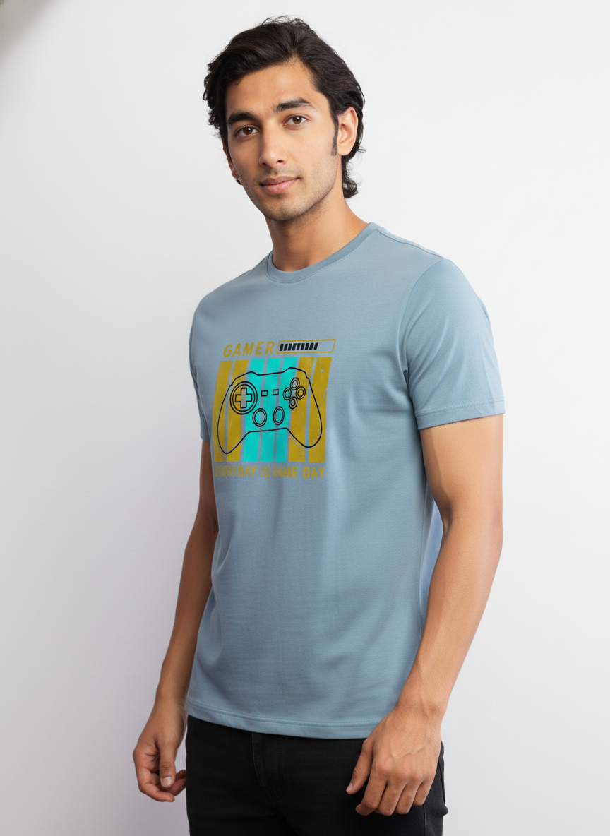 Men Regular Pure Cotton Printed T-Shirt